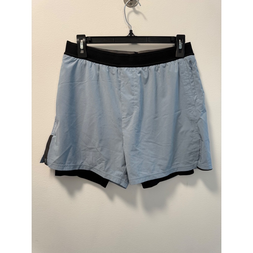 Rhone Mako 2-in-1 Shorts Mens Medium Blue Black Lined Athletic Running Gym